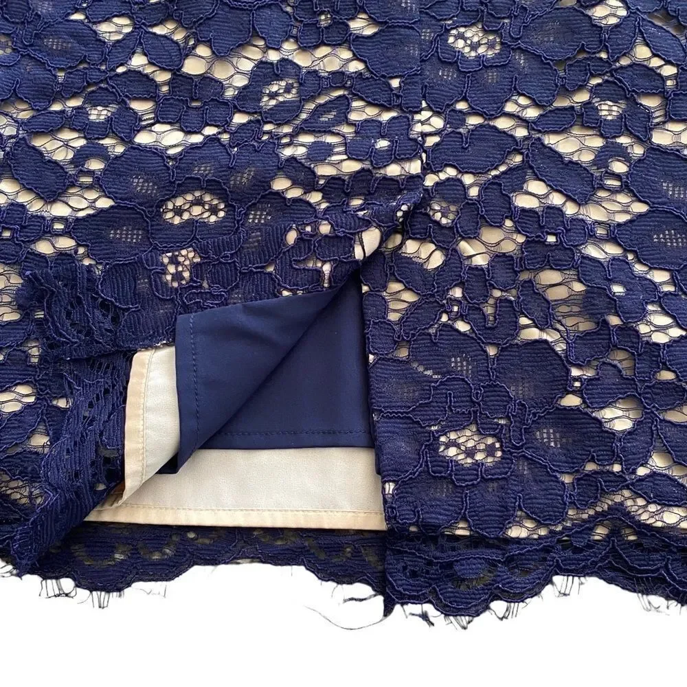 Vince Camuto | Allover Lace Halter Midi Dress, Size 12 - Picture 8 of 13